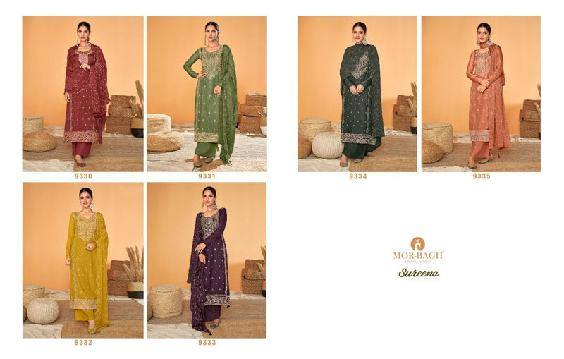 Aashirwad Dno 9330 To 9333 Silk With Embroidery Work Stylish Designer Party Wear Salwar Kameez