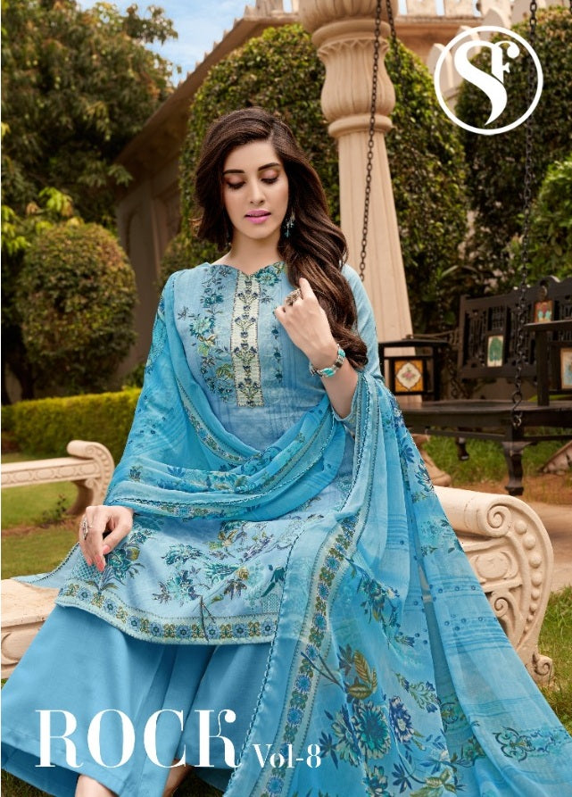 Sweety Fashion Rock Vol 8 Cotton Satin Aari Work Salwar Kameez