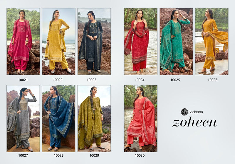 Sadhna Zoheen Pashmina With Digital Print With Fancy work Salwar Suit