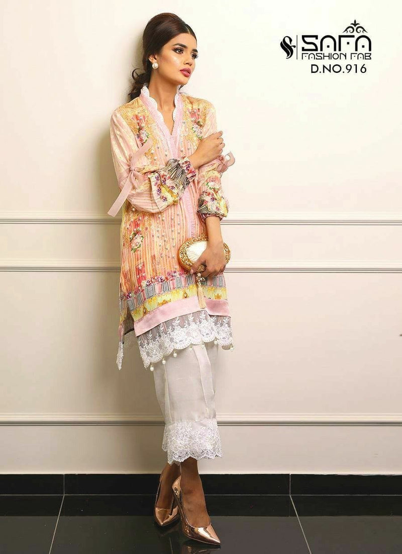 Safa Fashion Launch By D No 916 Maslin Digital Printed Exclusive Designer Fancy Kurtis Single Collection