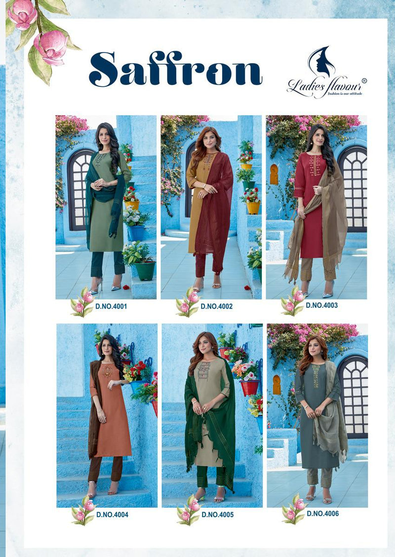 Saffron By Ladies Flavour Viscose Silk With Embroidery Hand Work Classic Look Casual Wear Fancy Kurtis