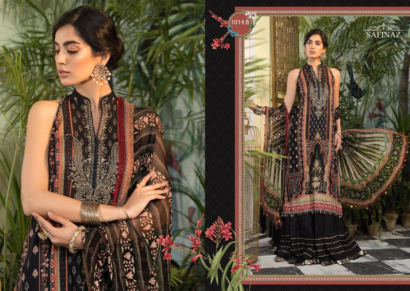 Safinaz Maria B Vol 4 Lawn Collection Cambric Cotton Printed With Heavy Embroidery Work Salwar Kameez