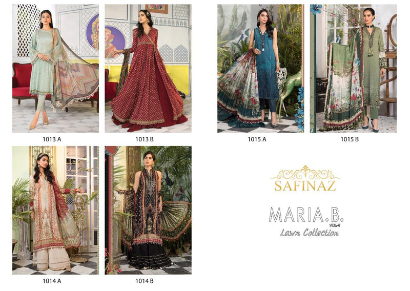 Safinaz Maria B Vol 4 Lawn Collection Cambric Cotton Printed With Heavy Embroidery Work Salwar Kameez