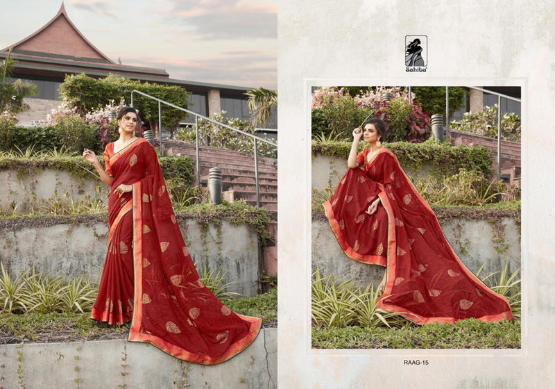 Sahiba Launch Raag Georgette Print Exclusive Treditional Wear Fancy Designer Sarees