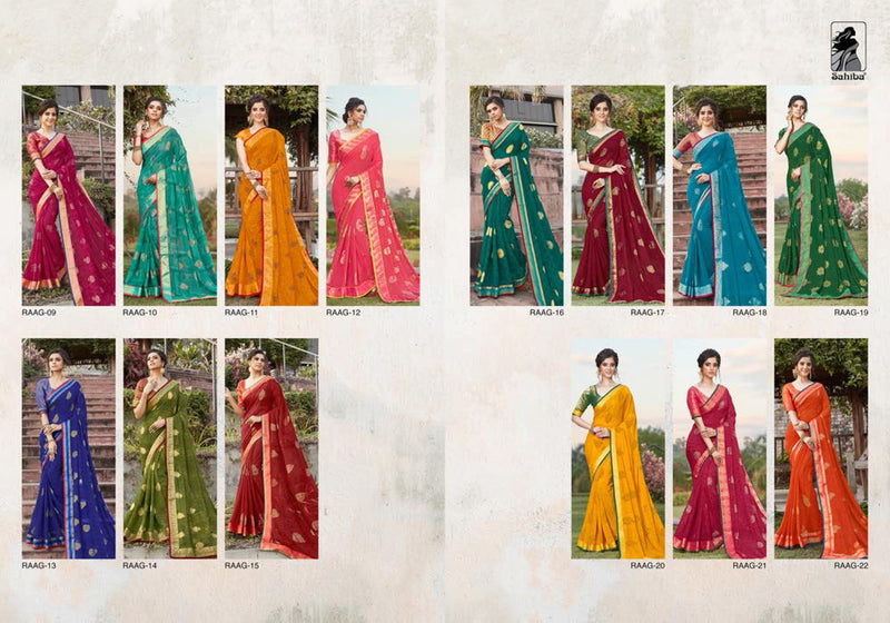 Sahiba Launch Raag Georgette Print Exclusive Treditional Wear Fancy Designer Sarees