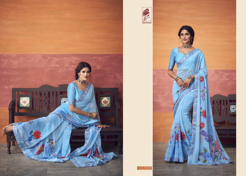 Sahiba Presents By Lotus Vol 13 Georgette Heavy Printed Designer Exclusive Casual Wear Fancy Saree