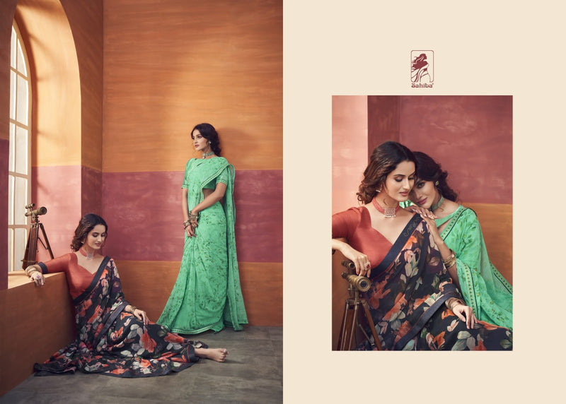 Sahiba Presents By Lotus Vol 13 Georgette Heavy Printed Designer Exclusive Casual Wear Fancy Saree