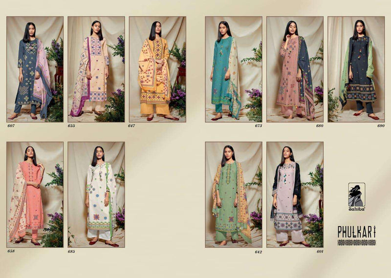 Sahiba Presents By Phulkari Cambric Cotton Digital Print With Fancy Handwork Classic Look Casual Wear Salwar Kameez