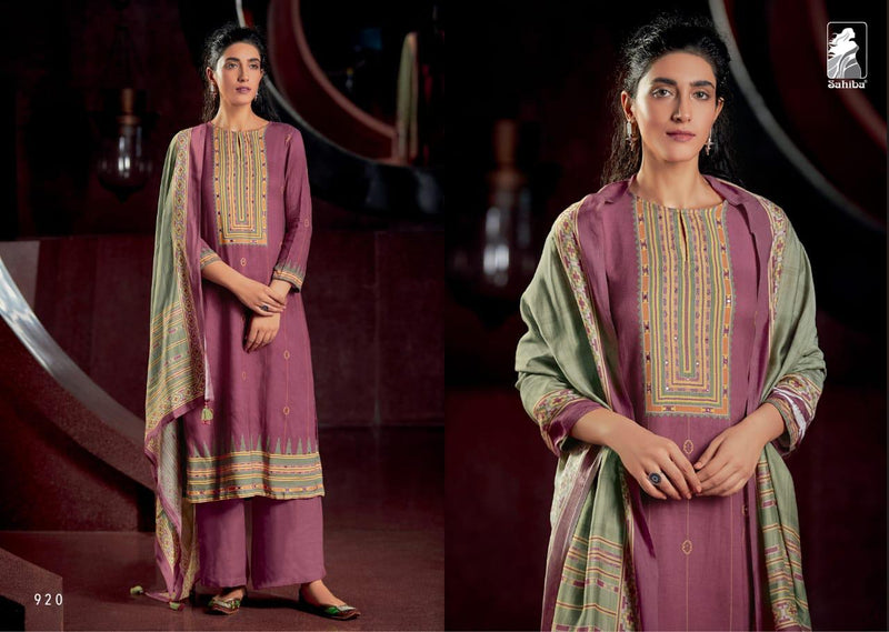 Sahiba Presents The Weave Cotton Satin Handwork Designer Salwar Kameez