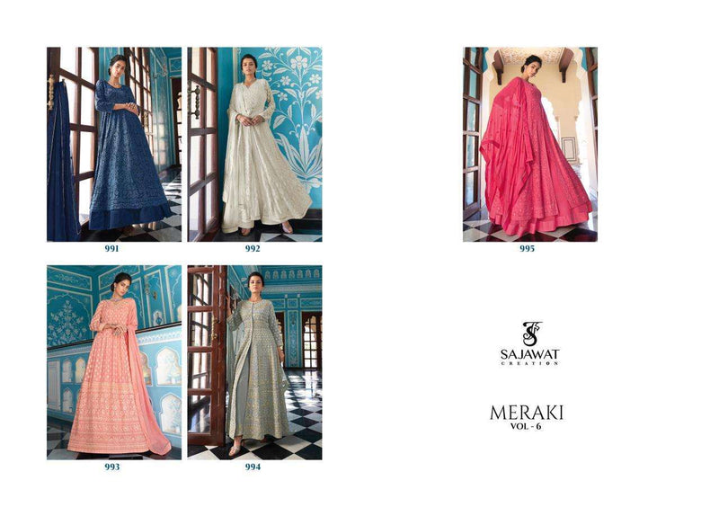 Sajawat Creation Meraki Vol 6 Georgette With Heavy Work Gown Type Salwar Suit