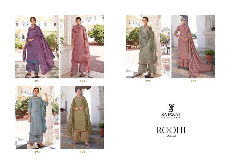 Sajawat Creation Roohi Vol 2 Viscose Heavy Work Plazzo Style Salwar Suit With Dupatta