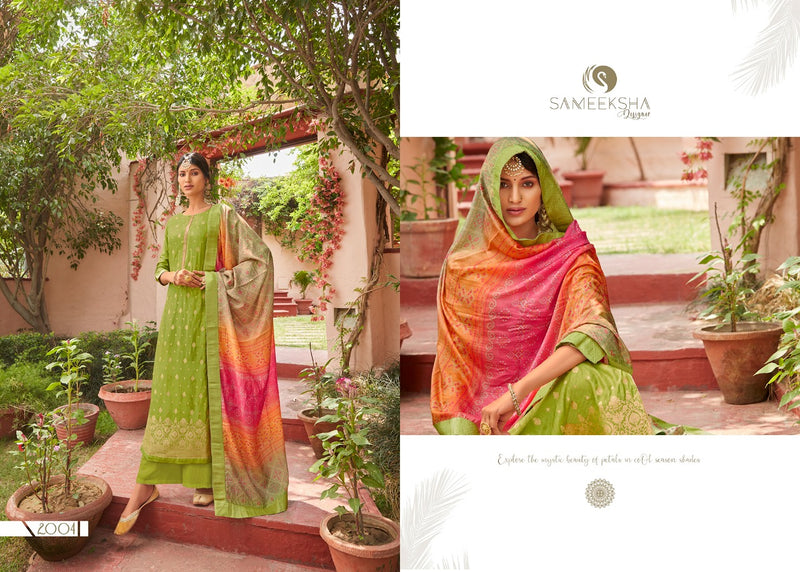Sameeksha Designer Presents Mandakini Dola Jacquard Withj Fancy Work Designer Salwar Suits