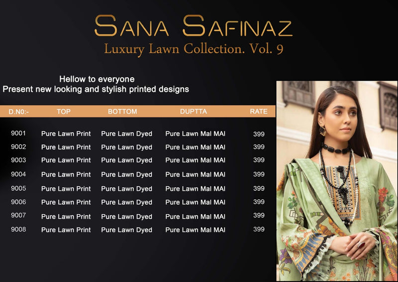 Sana Safinaz Luxury Lawn Collection Vol 9 Pakistani Printed Salwar Kameez