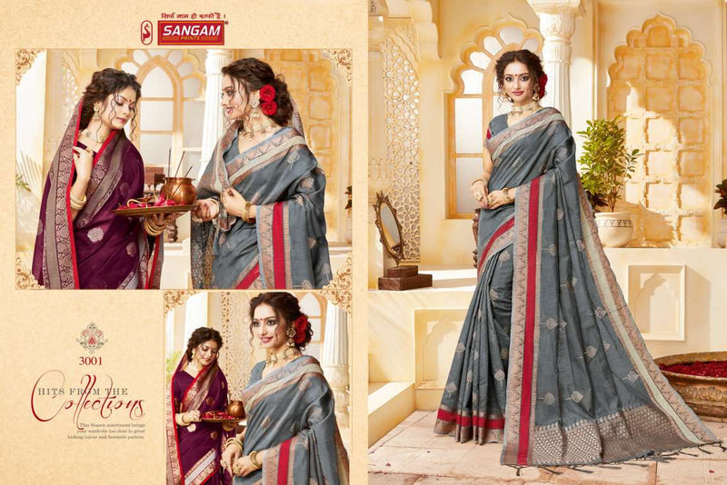 Sangam Prints Indian Handloom Cotton Printed Designer Partywear Fancy Saree