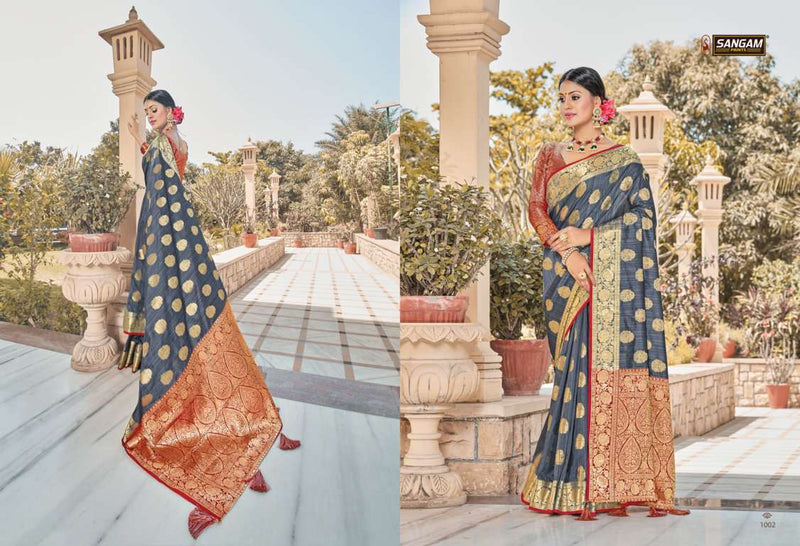Sangam Prints Veerangana Silk With Zari Weaving Work Exclusive Look Saree