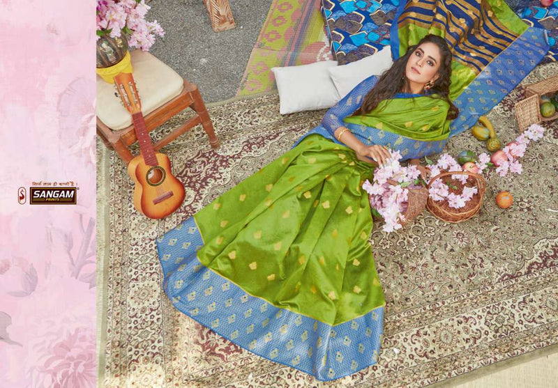 Sangam Prints kit Kat Fancy Work Silk Sarees