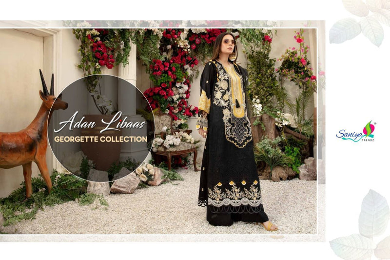 Saniya Trendz Adan Libaas Faux Georgette Chicken Work Sawlar Kameez