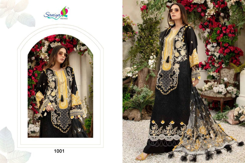 Saniya Trendz Adan Libaas Faux Georgette Chicken Work Sawlar Kameez