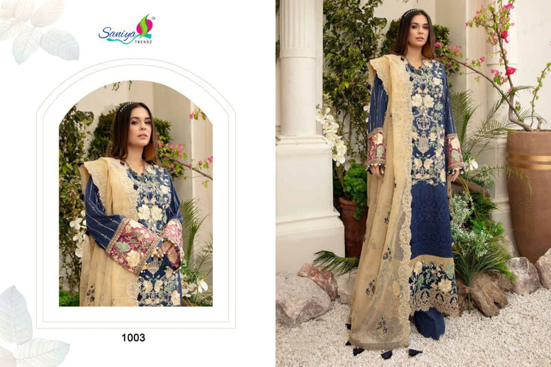 Saniya Trendz Adan Libaas Faux Georgette Chicken Work Sawlar Kameez