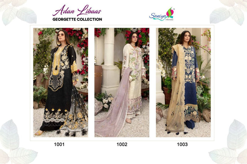 Saniya Trendz Adan Libaas Faux Georgette Chicken Work Sawlar Kameez
