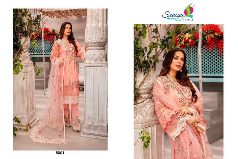 Saniya Trendz Launch Adan Libas Vol 2 Cambric Chickenkari Work Cotton With Embroidery Patch Designer Salwar Kameez