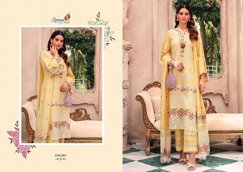Saniya Trendz Rouch Vol 7 Cambric With Self Embroidery Work Exclusive Wedding Wear Pakistani Salwar Suits