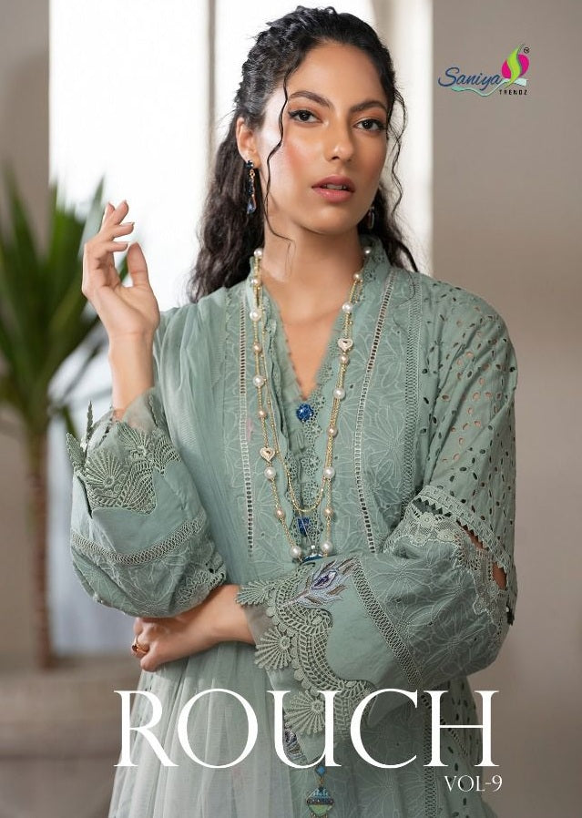 Saniya Trendz Rouch Vol 9 Pure Cambric Embroidered Pakistani Salwar Kameez