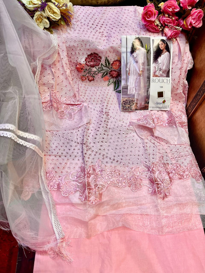 Saniya Trendz Rouch Vol 9 Pure Cambric Embroidered Pakistani Salwar Kameez