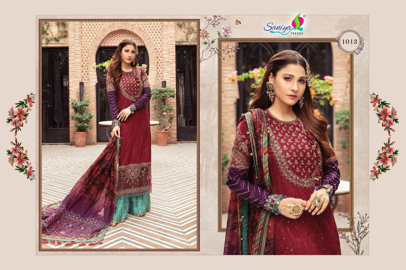 Saniya Trendz Satin Collection Vol 5 Faux Georgette With Heavy Embroidery work