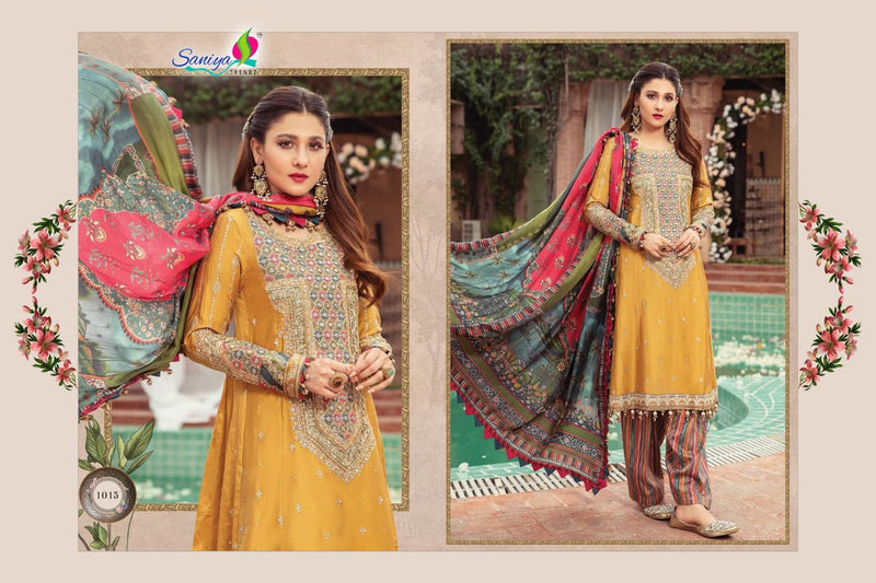 Saniya Trendz Satin Collection Vol 5 Faux Georgette With Heavy Embroidery work