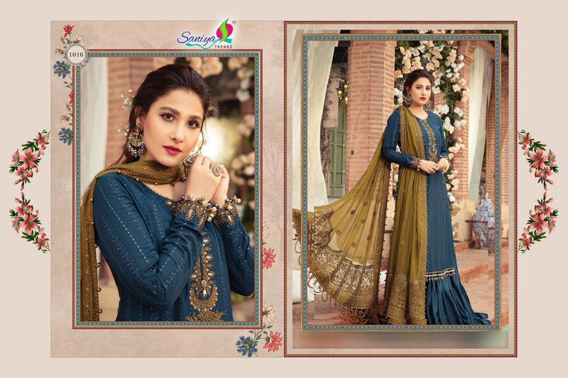 Saniya Trendz Satin Collection Vol 5 Faux Georgette With Heavy Embroidery work