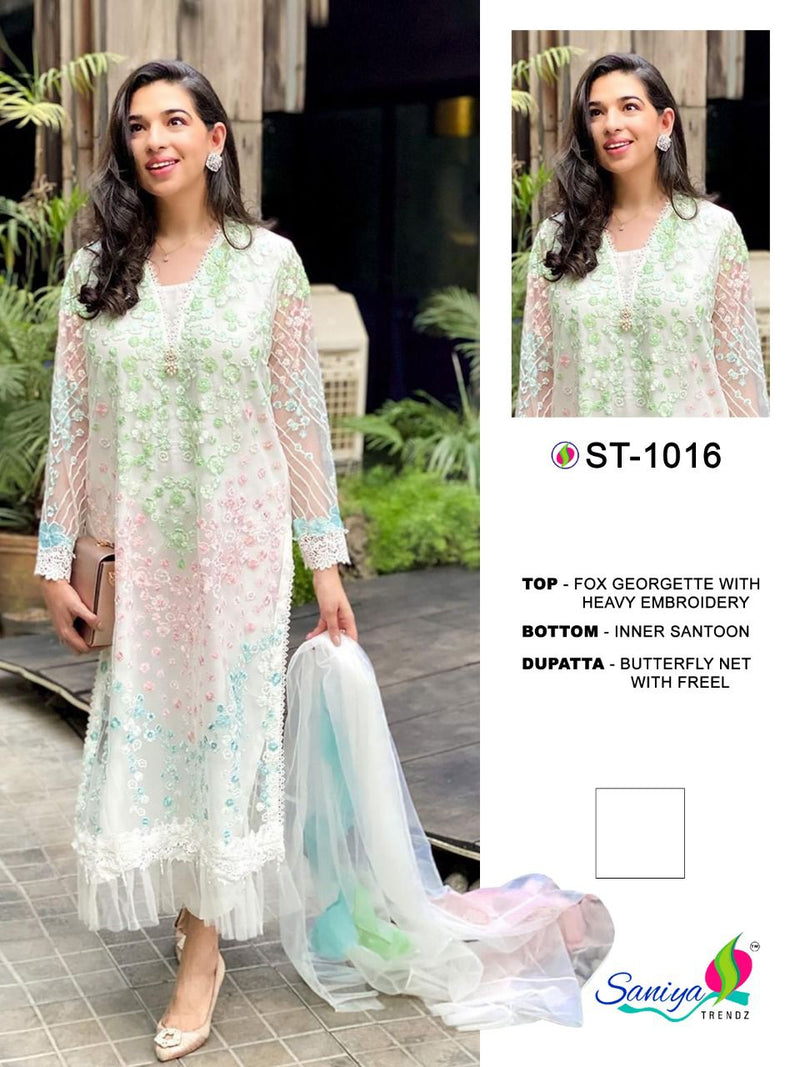 Saniya Trendz St 1016 Faux Georgette Heavy Embroidered Work Salwar Suit