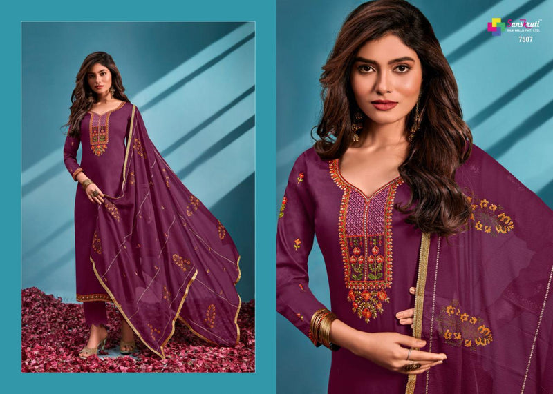 Sanskruti Silk Sublime Jam Silk With Heavy Work Salwar Suit