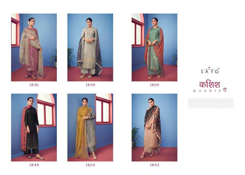 Sarg Fashion Kasish Jacquard Front With Pure Russian Silk Salwar Suit