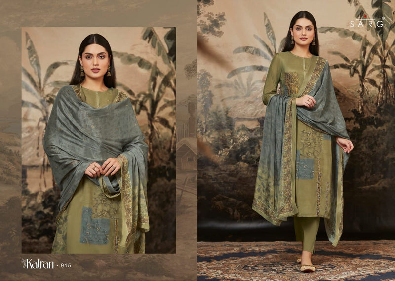 Sarg Katran Cachmiri Silk Digital Print Handwork Stylish Designer Salwar Suit