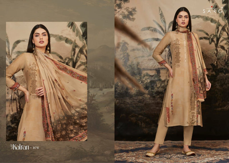 Sarg Katran Cachmiri Silk Digital Print Handwork Stylish Designer Salwar Suit