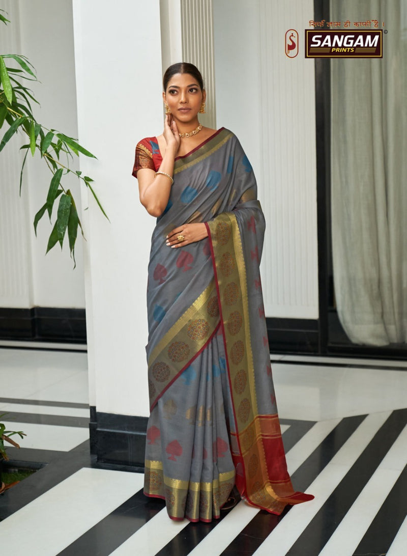 Sargam Prints Swarna Cotton Zari Weaving Saree