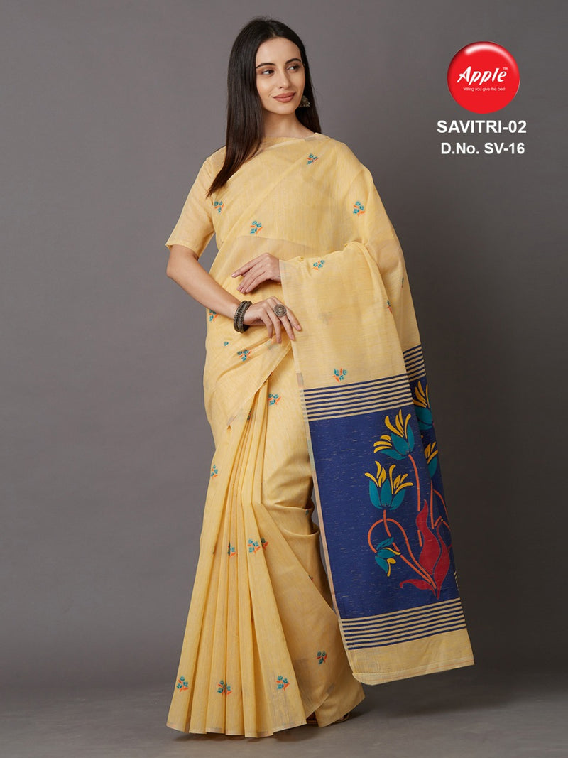 Apple Creation Savitri Vol 1 And 2 Resham Weaving Fancy Designer Sarees In Cotton Silk