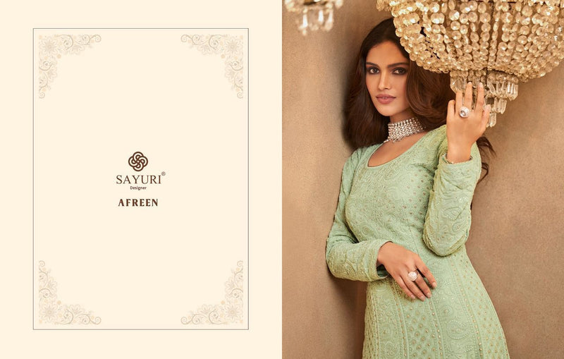 Sayuri Designer Afreen Real Georgette With Dull Santoon Salwar Suit