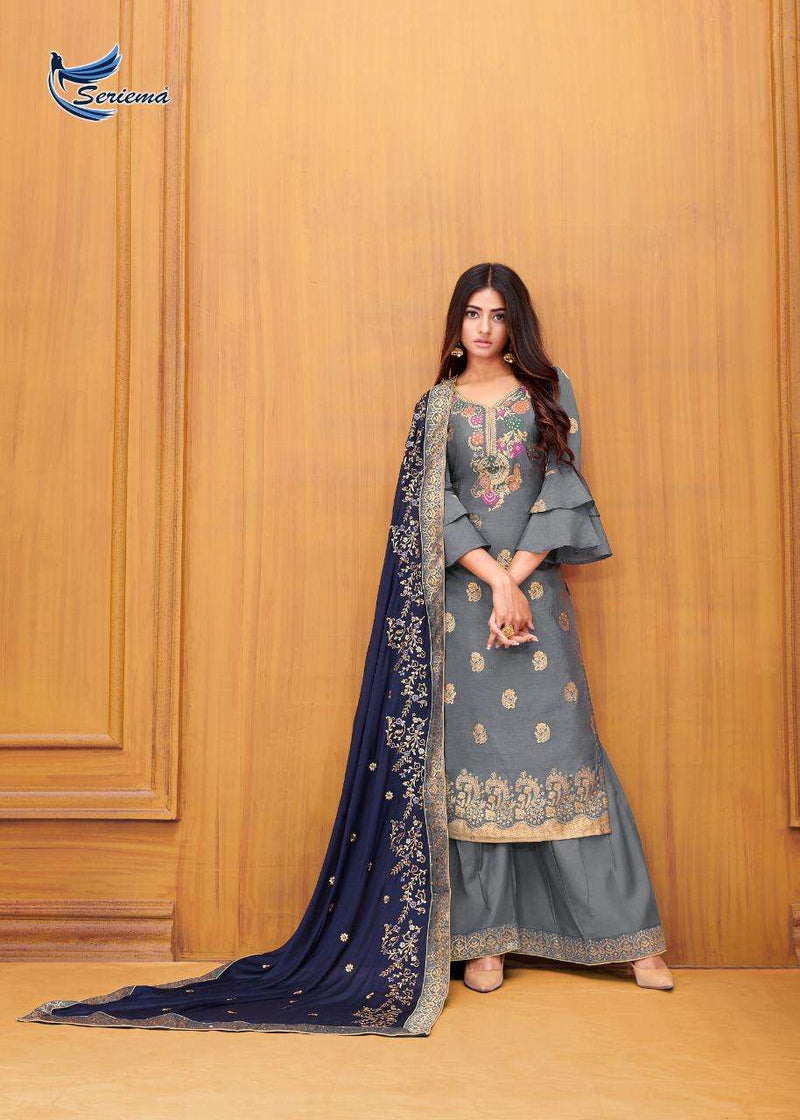 Serima Zaraa Fancy Viscose Dola Jacquard With Embroidry Work Fancy Party And Wedding Wear Kurtis