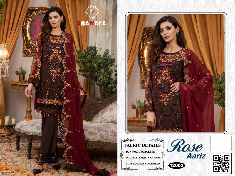 Shanaya Fashion Rose Aariz 12002 Heavy Fox Georgette Handwork Salwar Kameez