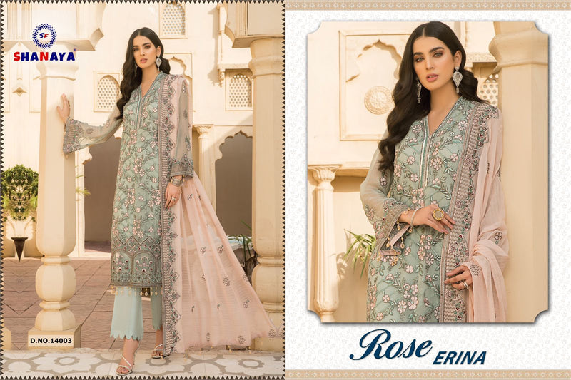 Shanaya Fashion Rose Erina Faux Georgette Heavy Embroidered Work Pakistani Suit