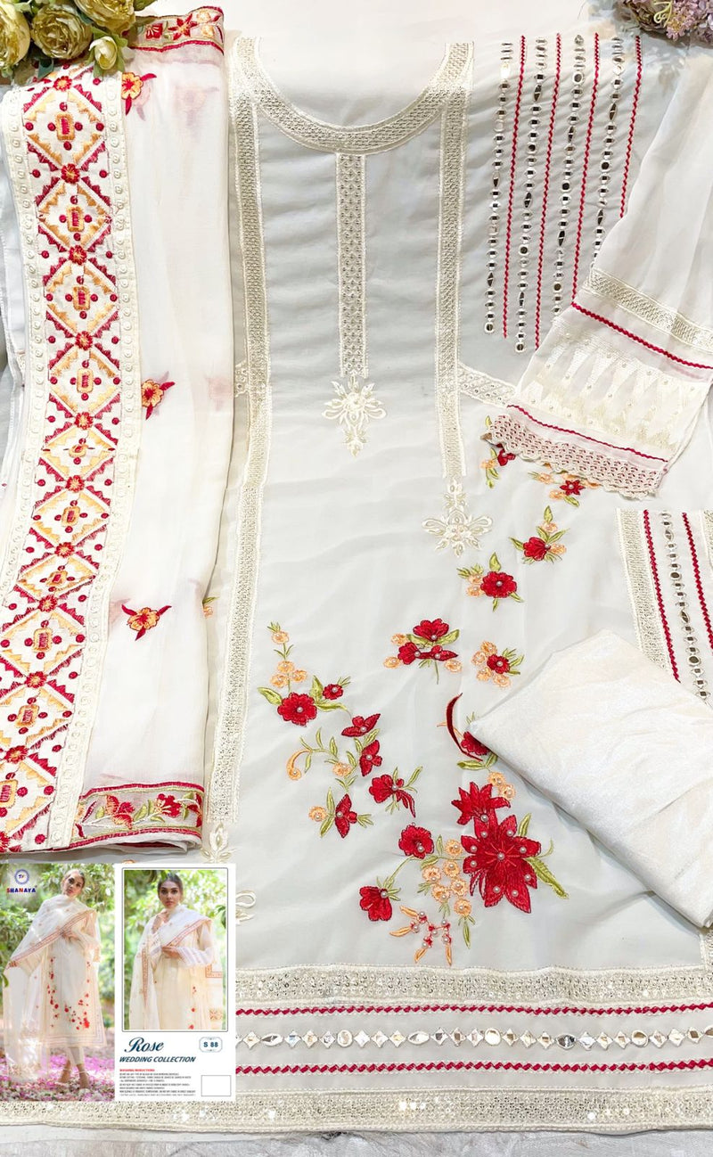 Shanaya Fashion Rose S 88 Heavy Fox Georgette Embroidered Handwork Salwar Kameez