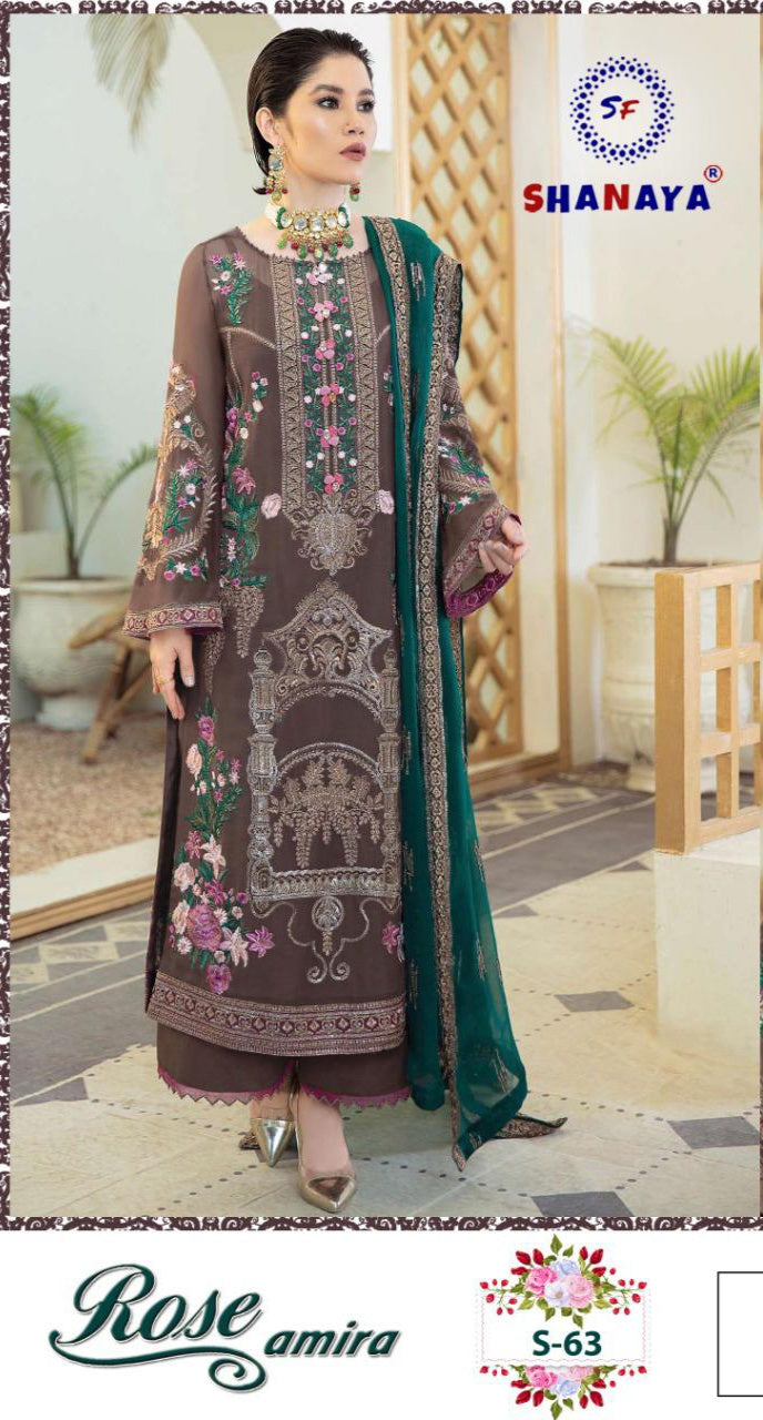 Shanaya Rose Amira S 63 Heavy Fox Georgette Handwork Pakistani Salwar Kameez