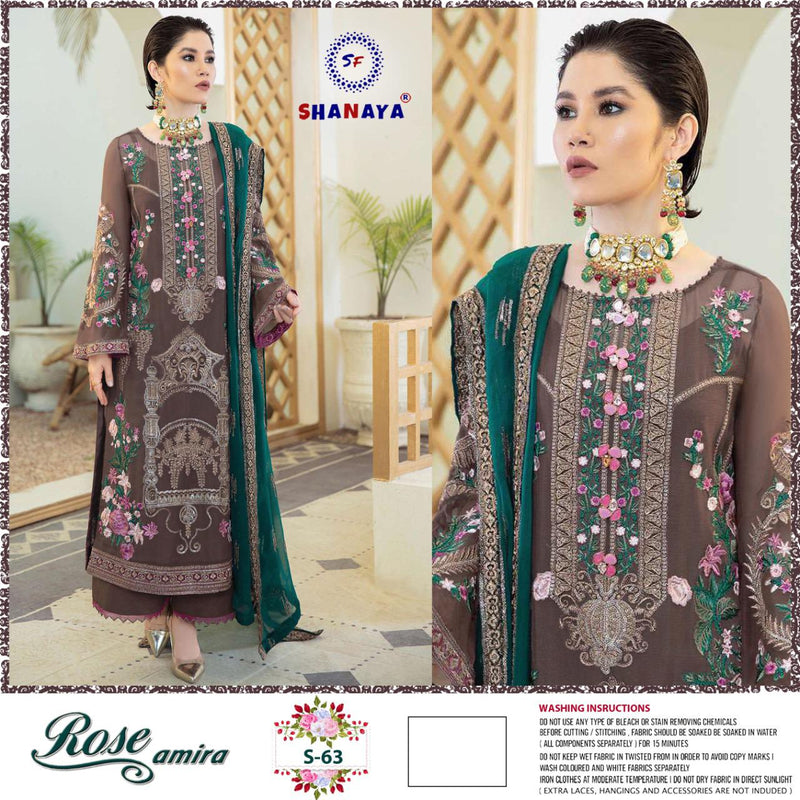 Shanaya Rose Amira S 63 Heavy Fox Georgette Handwork Pakistani Salwar Kameez