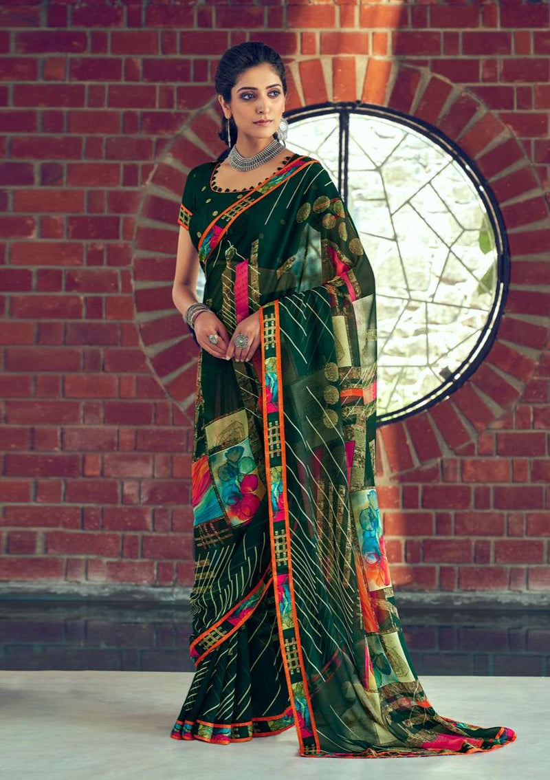 Shangrila Prints Parampara Georgette Designer Daily Wear Sarees Collection