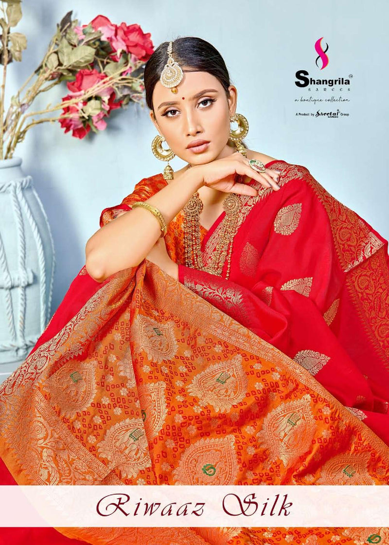 Shangrila Prints Riwaaz Silk Zari Weaving Bandhani Saree Collection