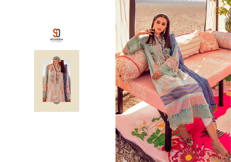 Sharaddha Designer Sana Safina Print Cotton Lawn Cotton Embroidery Work Salwar Kameez