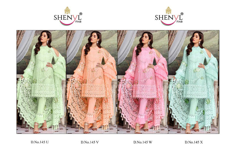 Shenyl Fab Pakistani Superhit Design Fox Georgette With Heavy Embroidery Work Exclusive Casual Wear Salwar Suits