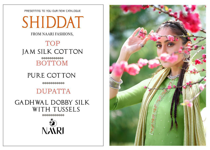 Shiddat By Naari Jam Silk Cotton With Exclusive Emboidery Work Designer Party Wear Salwar Kameez With Dupatta